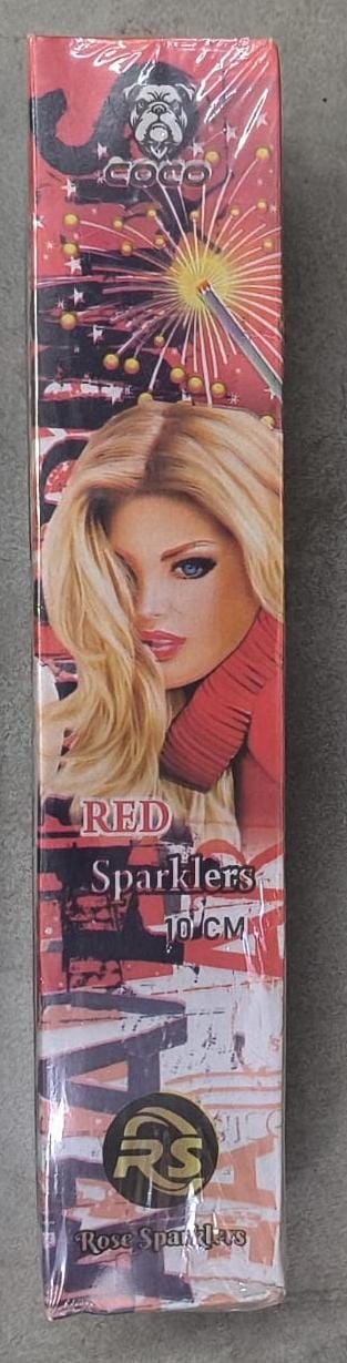 10  CM  RED  SPARKLERS